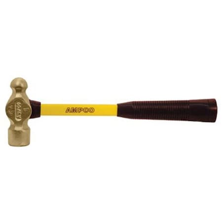 Ampco Safety Tools Ampco Safety Tools 065-H-00FG 1-4 Lb Ball Peen Hammerw-Fbg. Handle 065-H-00FG